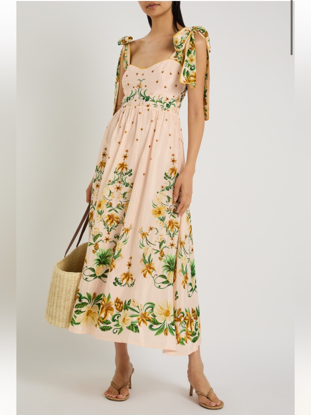 Farm Rio: Botanical Beauty floral cotton-blend midi dress - Picture 7 of 13